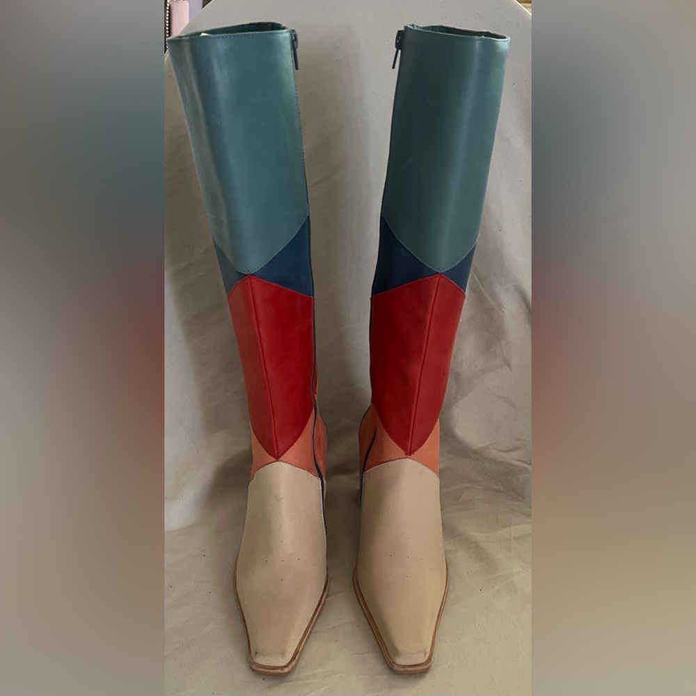 Jeffrey. Campbell RARE PATCHWORK CALIMITY KNEE HIGH HEEL BOOTS 8 HOT! - Picture 12 of 14